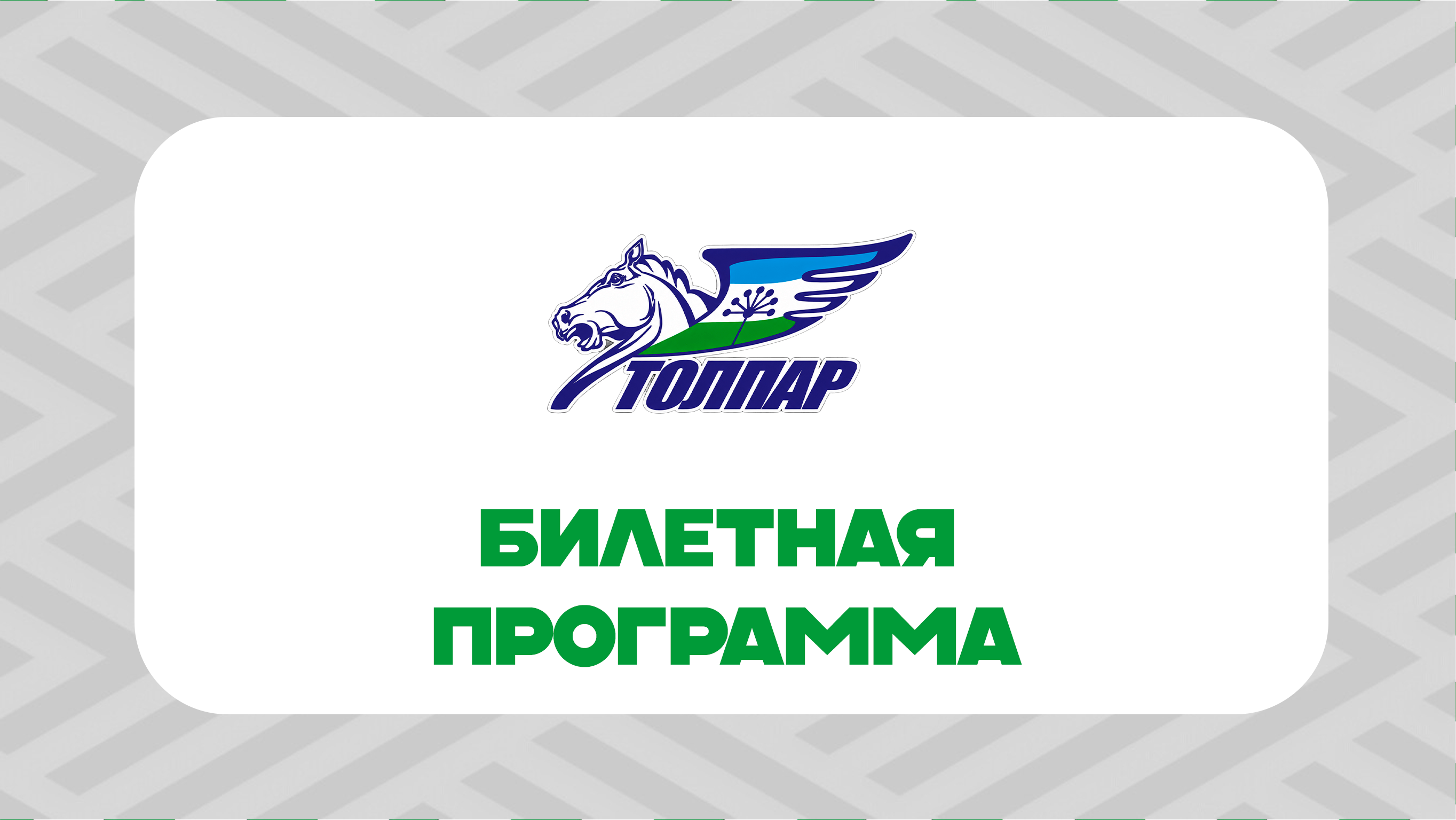 Билетная программа на матчи молодёжной хоккейной команды «Толпар»